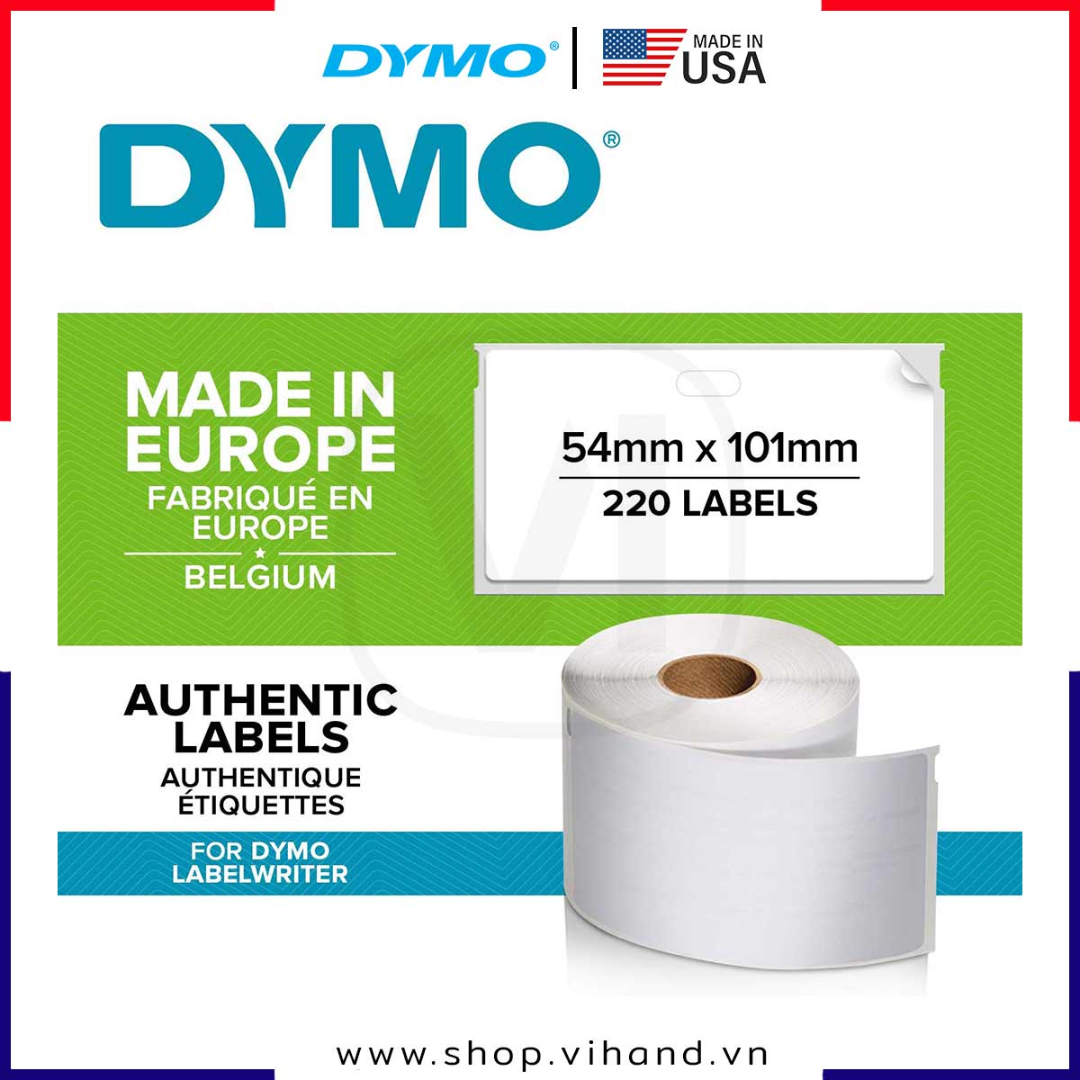 Cuộn tem nhãn dán Dymo (LW) giấy dùng cho máy in LabelWriter