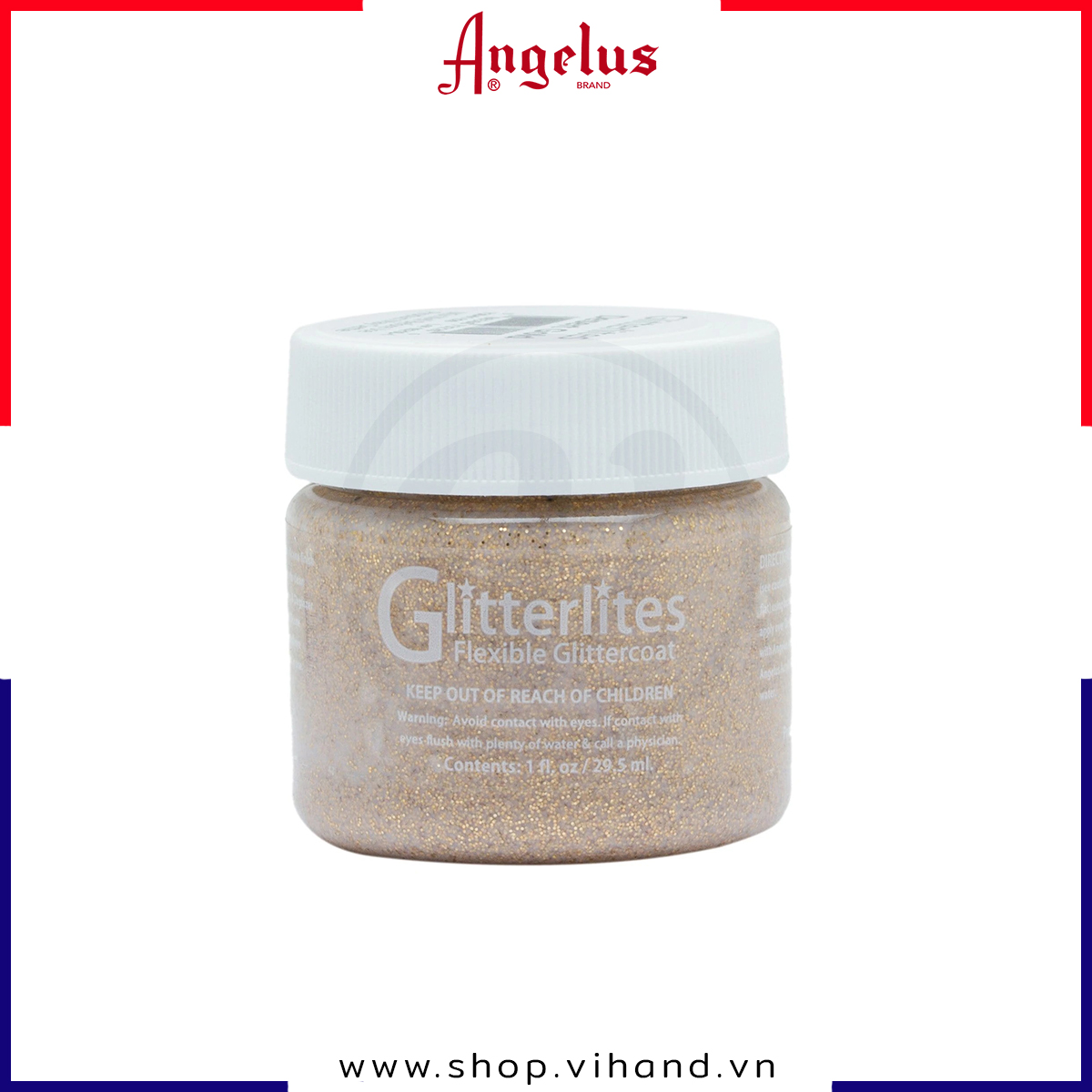 Angelus Glitterlites Flexible Glittercoat Paint - Desert Gold, 1 oz