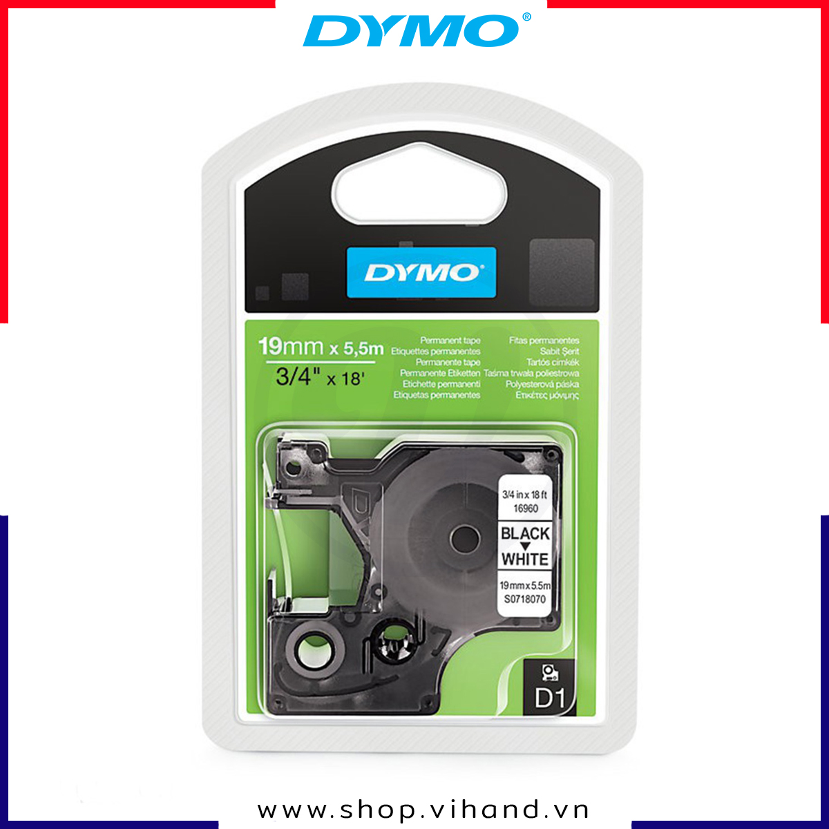 Nhãn in Dymo (D1) nhựa Polyester dùng cho máy LabelManager