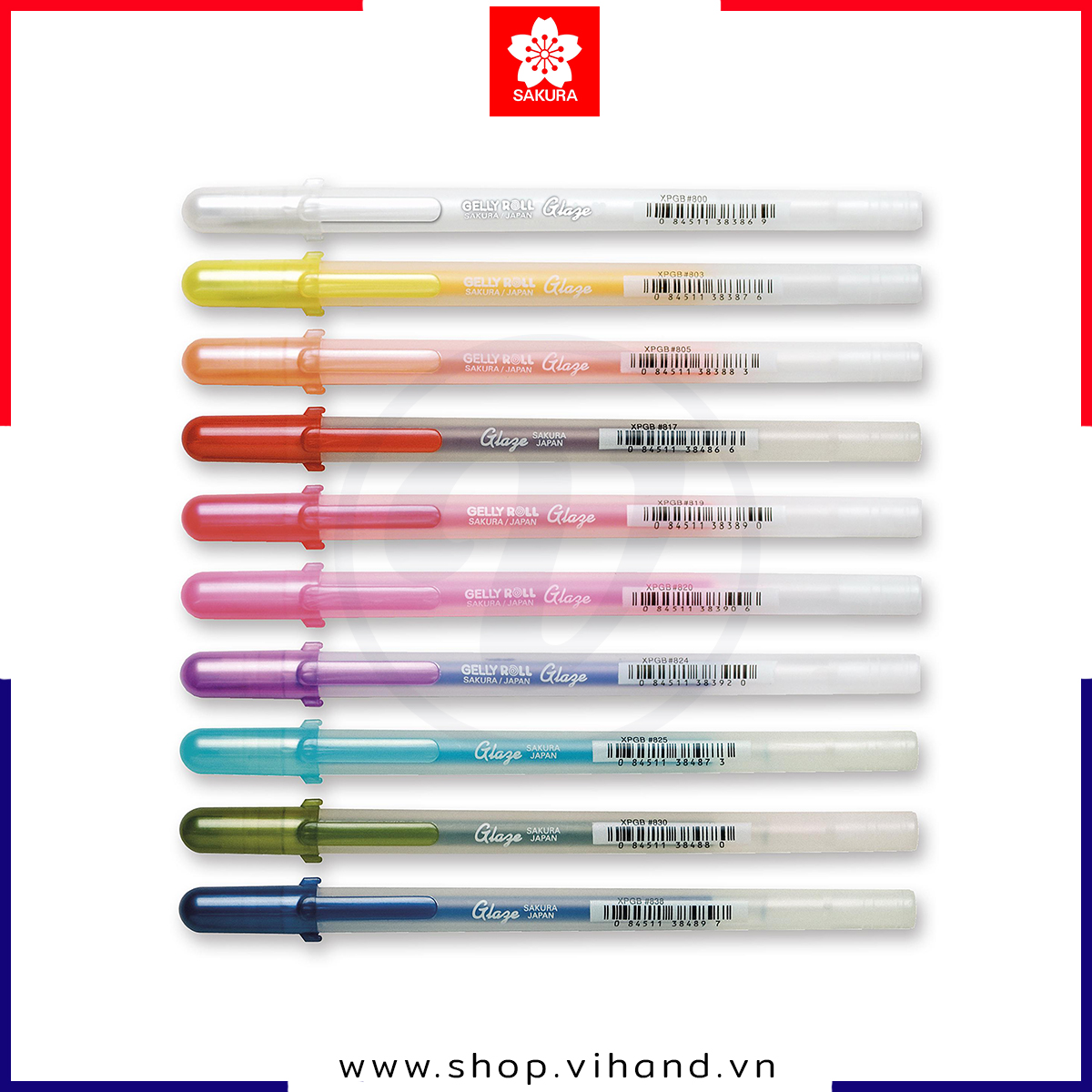 Bút bi Gel mực nổi 3D, bóng sáng để vẽ trang trí Sakura Gelly Roll Glaze - Ngòi 0.6mm
