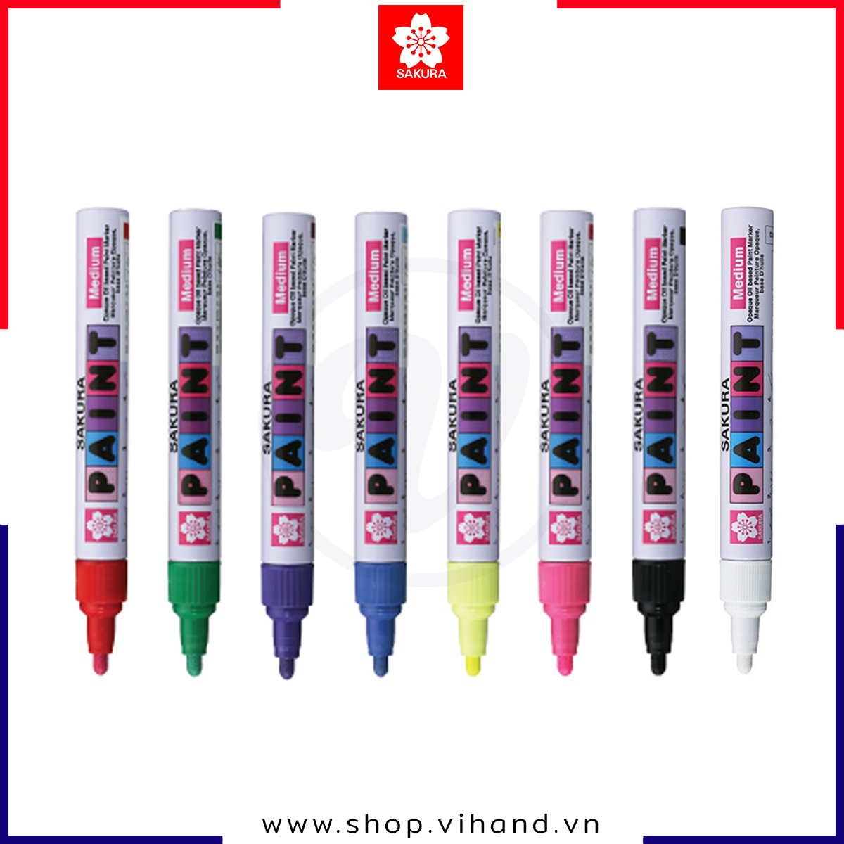 Bút sơn dầu đánh dấu công nghiệp nhiều màu sắc Sakura Paint Marker Medium Point - Ngòi 2.0mm