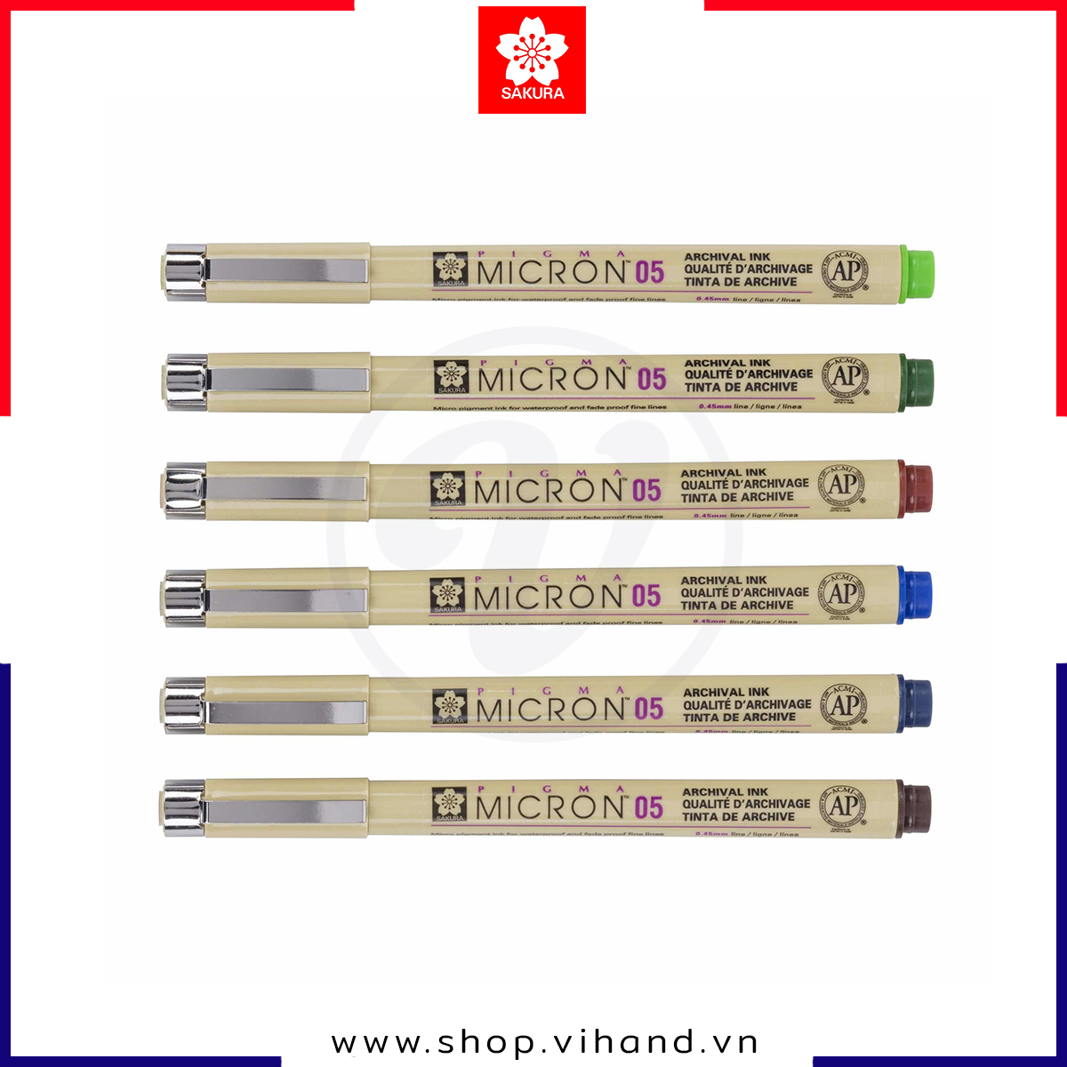 Bút line đi nét vẽ kỹ thuật Sakura Pigma Micron 05 - Ngòi 0.45mm