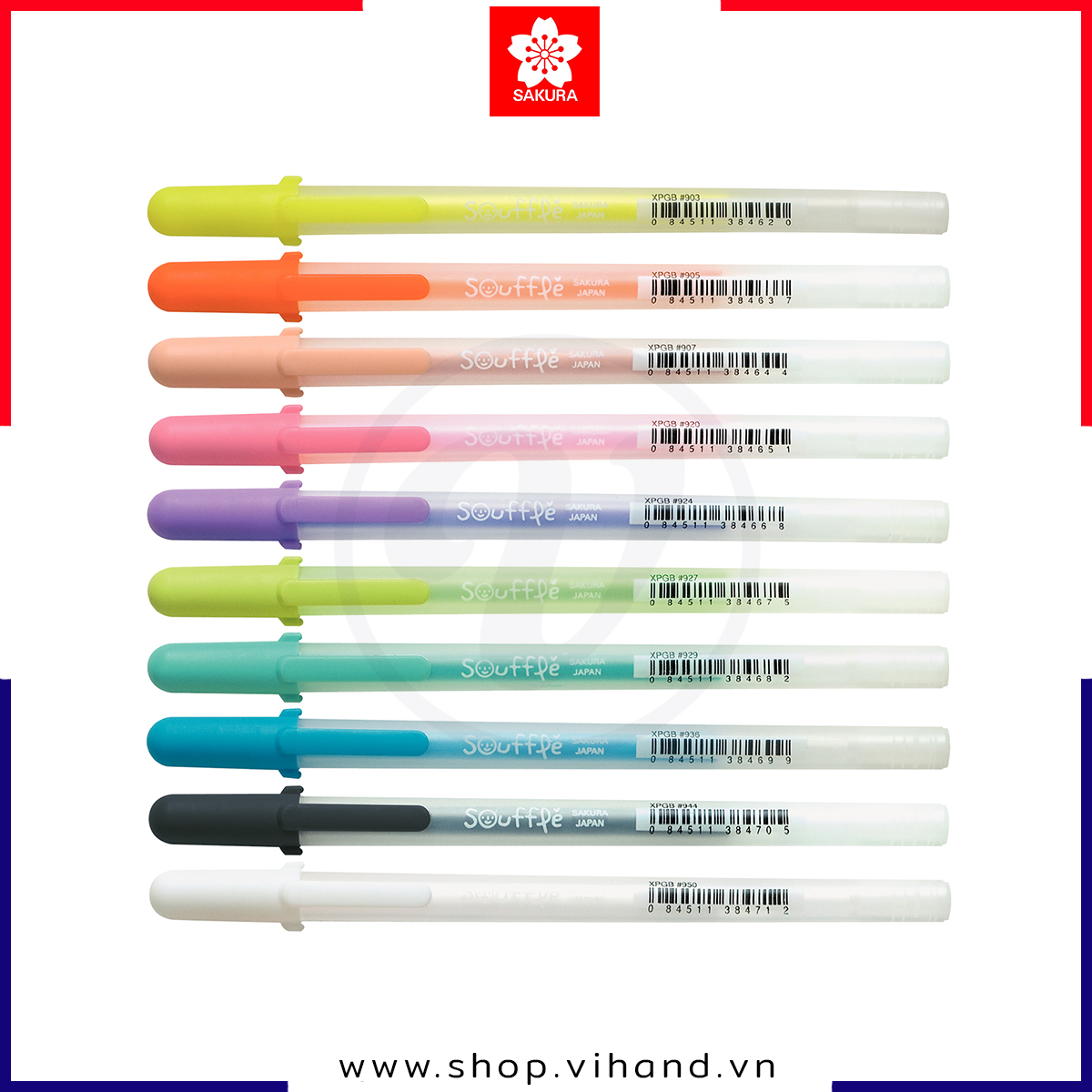 Bút bi Gel mực nổi 3D hiệu ứng mờ vẽ trang trí Sakura Gelly Roll Souffle - Ngòi 0.6mm