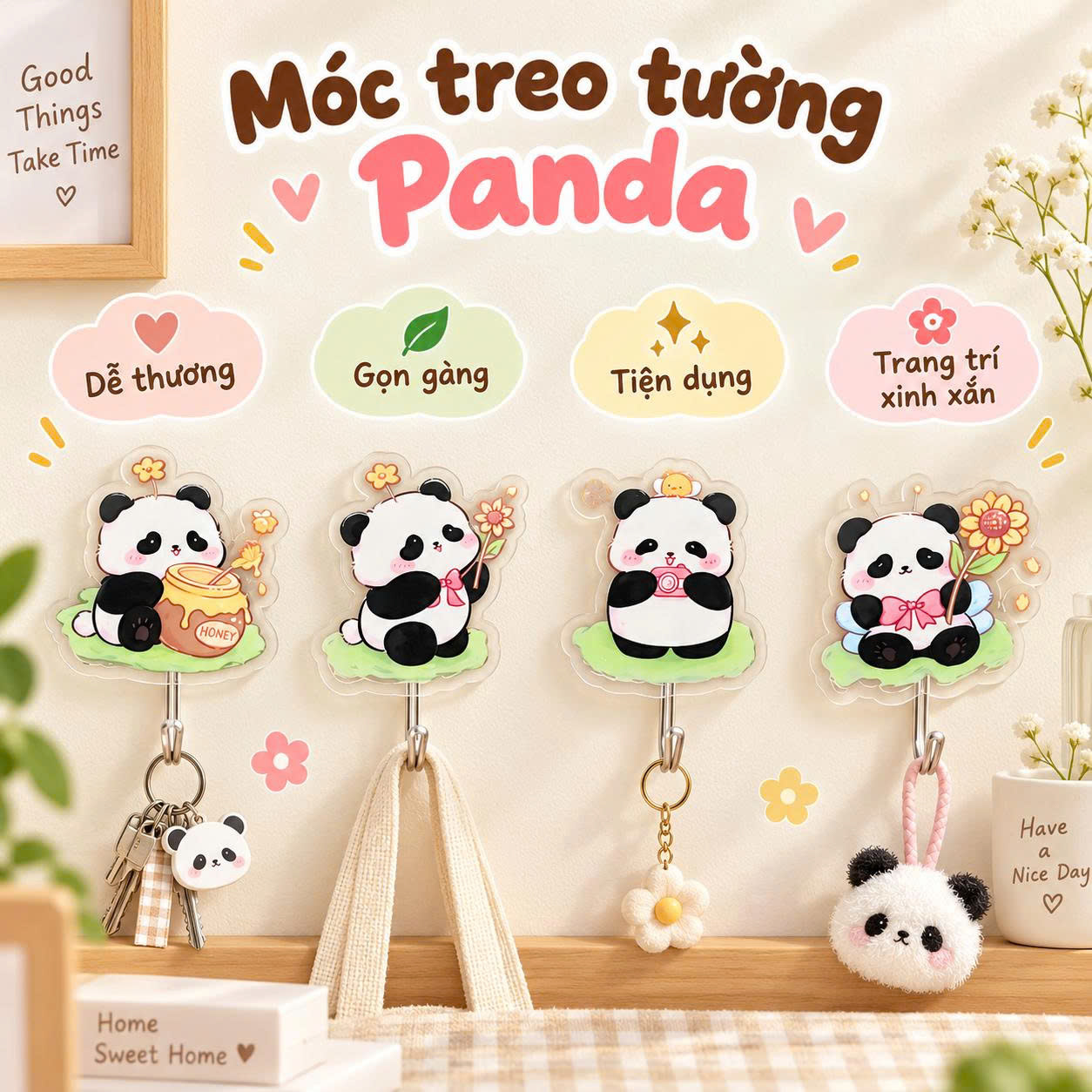 Móc Treo Tường Gấu Trúc RCDT2639
