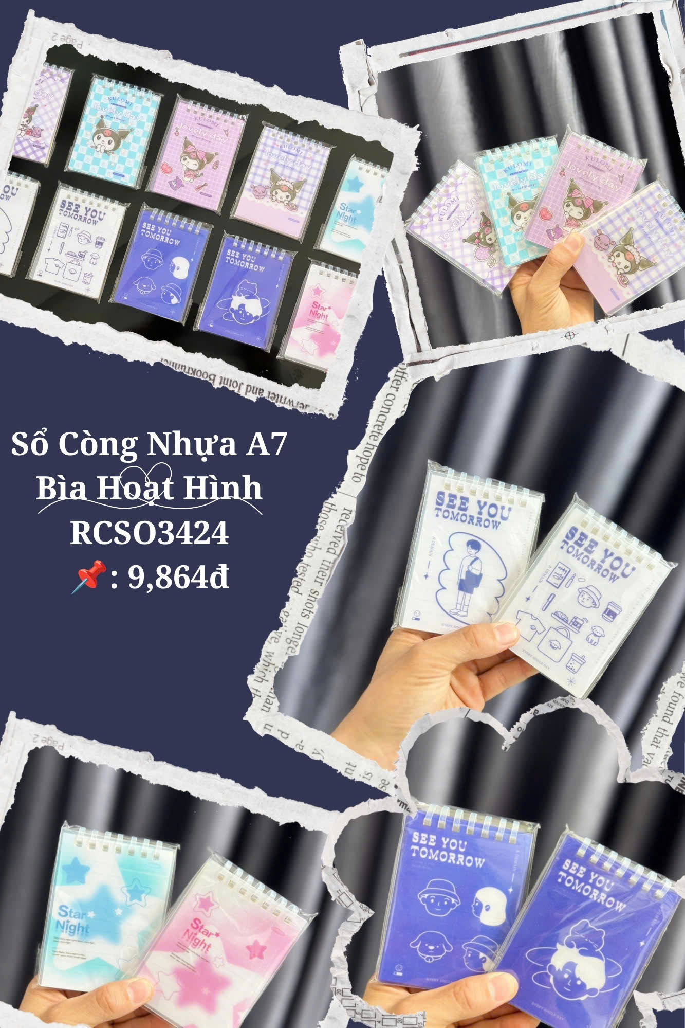 Sổ Còng Nhựa A7 Bìa Hoạt Hình  RCSO3424
