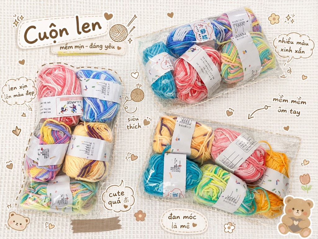 Set 5 Cuộn Len Nhiều Màu RC4291