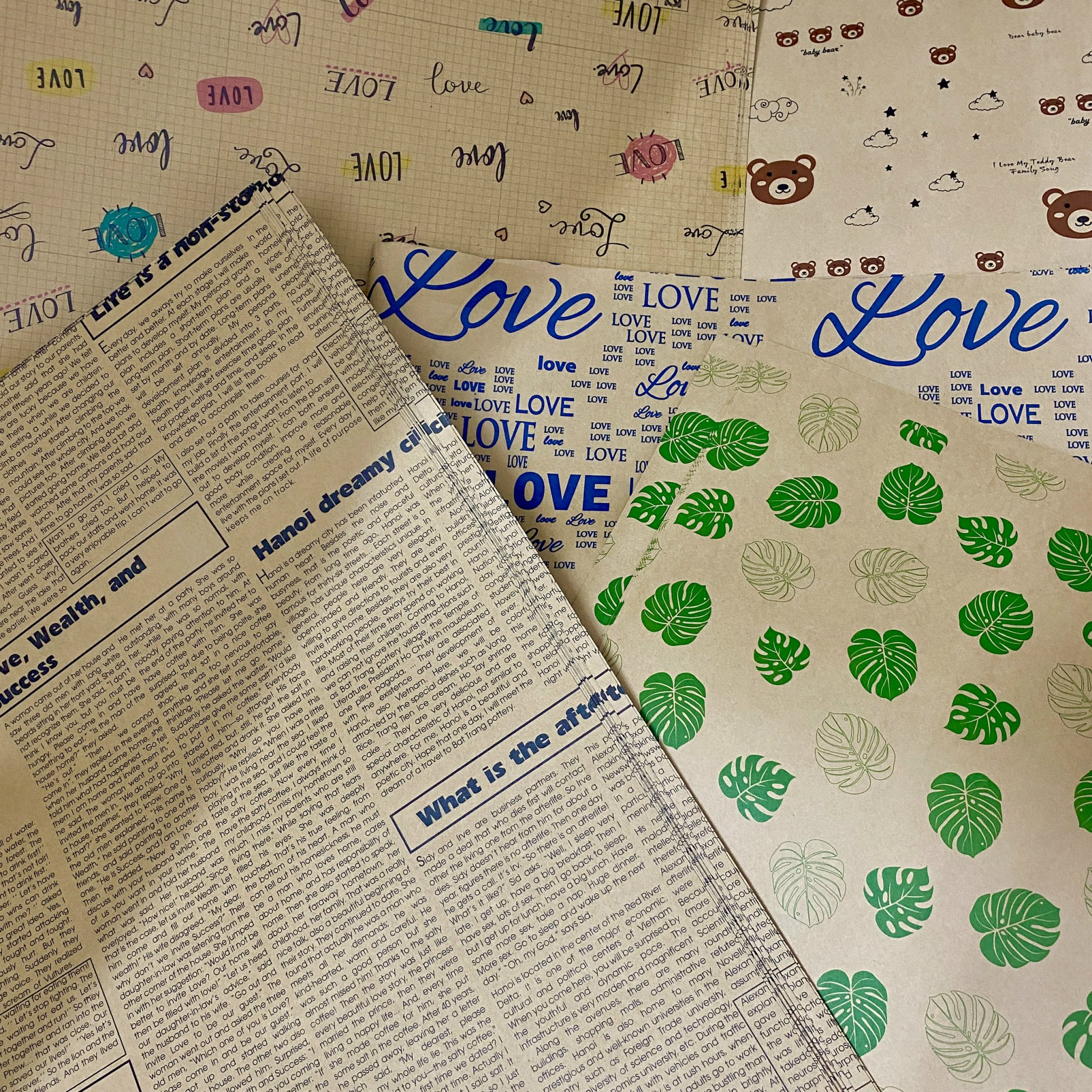 Set 10 Giấy Gói Qùa Kraft In ND01766