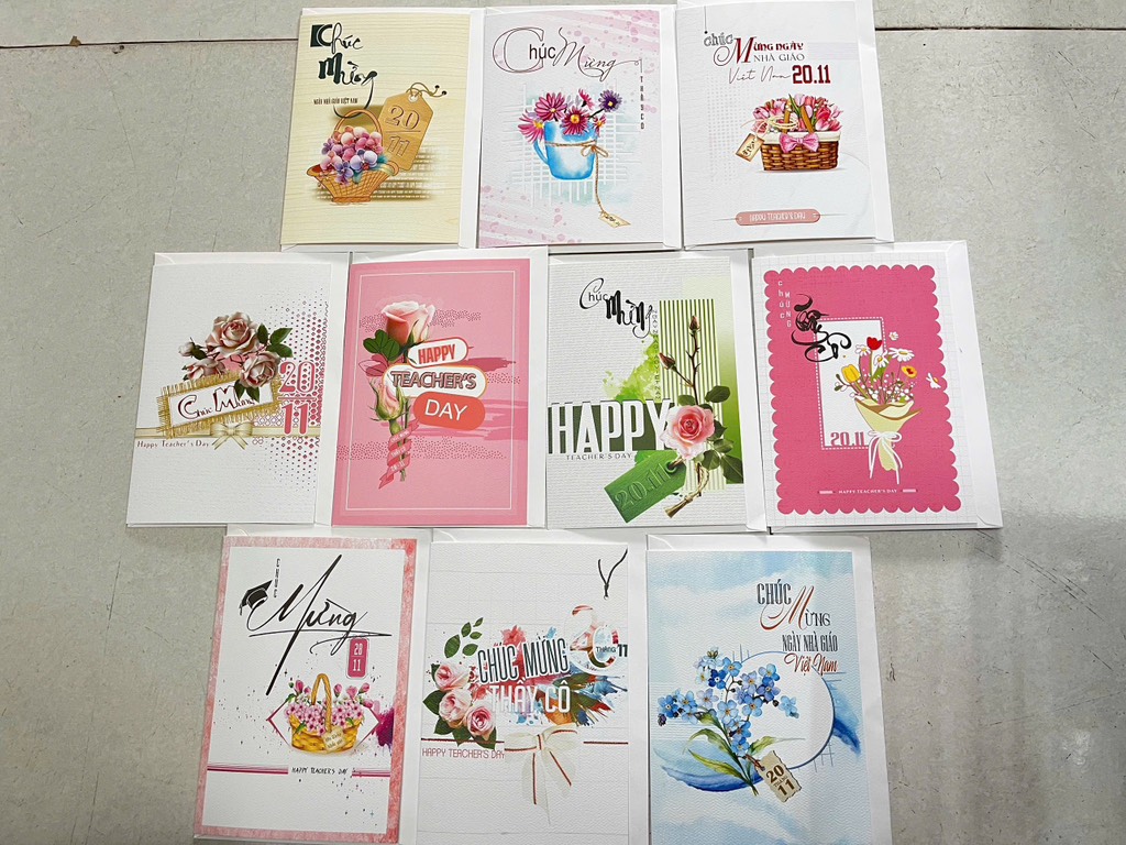 Set 10 Thiệp Giấy 20/11 Lớn