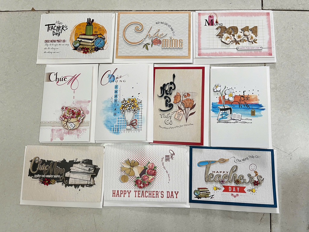 Set 10 Thiệp Thủ Công 20/11 Trung