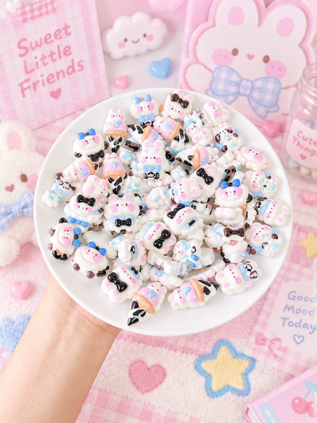 Set 100 Charm Thỏ Sữa RCCHARM1477