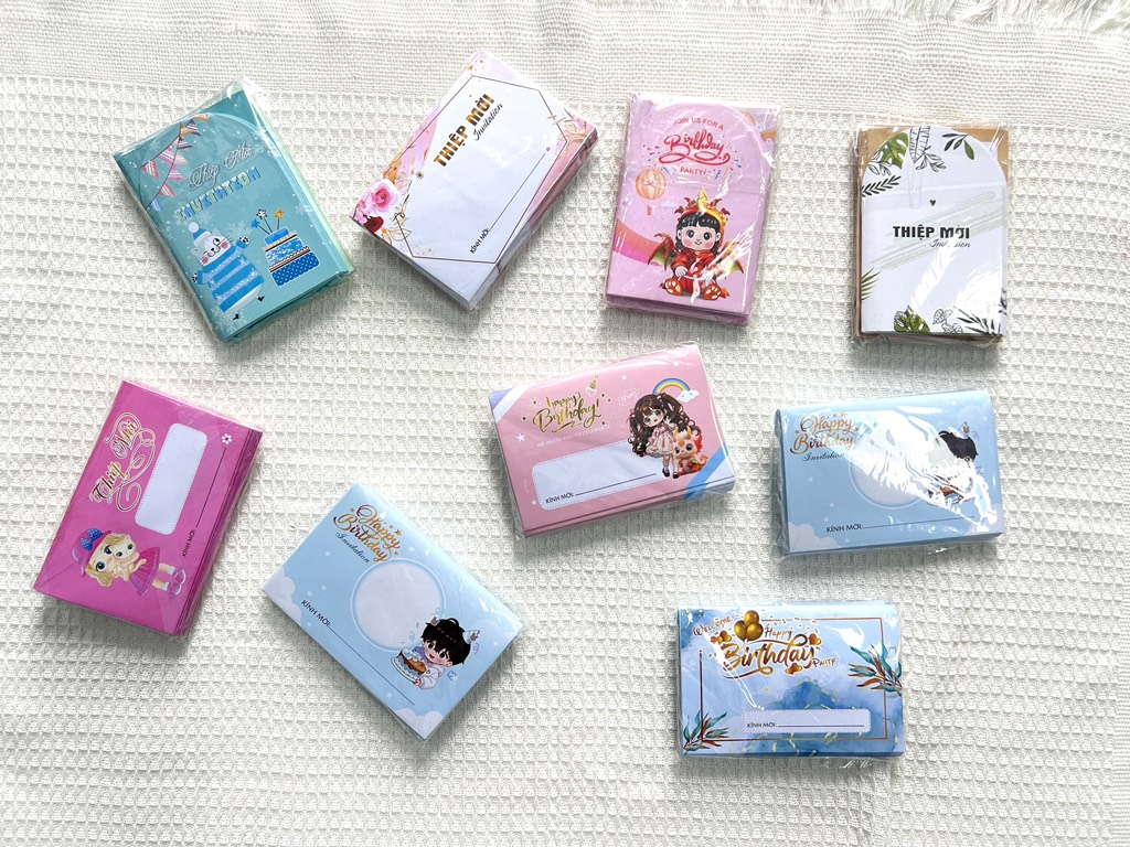 Thiệp Mời Sinh Nhật RCTHIEP01 (xấp 10c 1 mẫu )