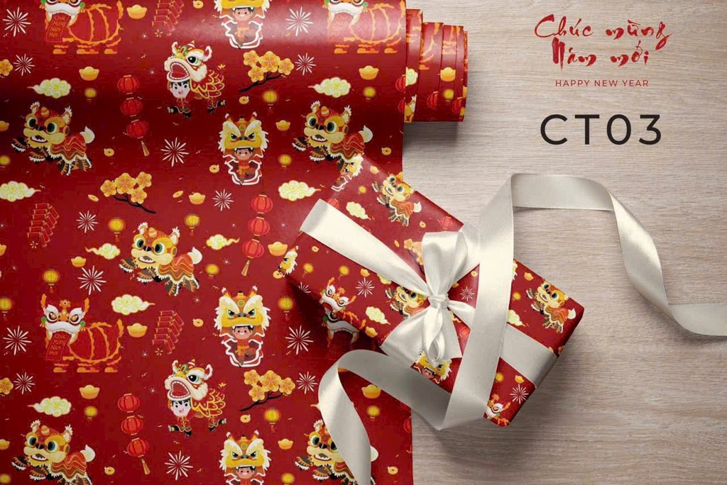 Set 10 Giấy Gói Qùa Tết