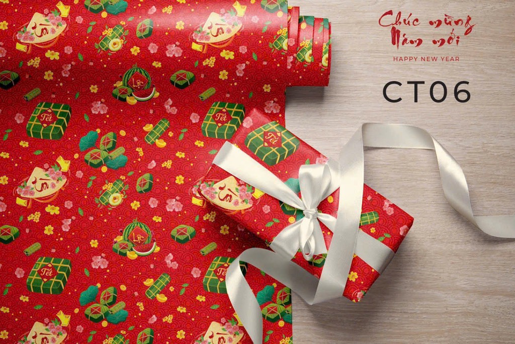 Set 10 Giấy Gói Qùa Tết