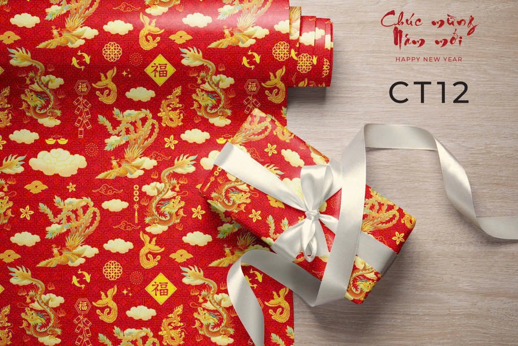 Set 10 Giấy Gói Qùa Tết