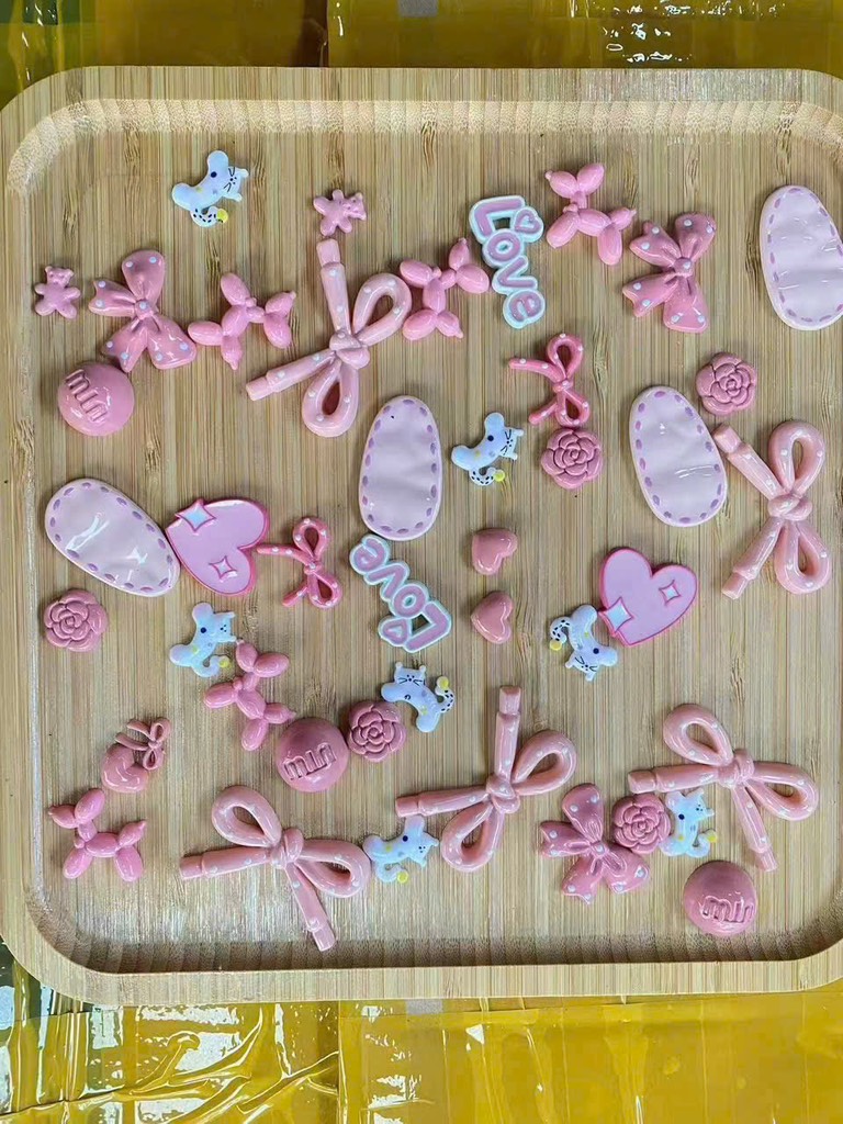 Set Charm Gắn Dép Hồng Bạc