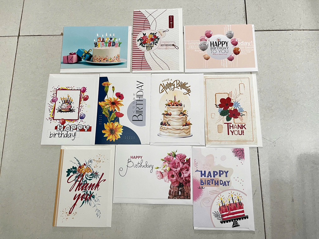 Set 10 Thiệp Giấy In Sinh Nhật