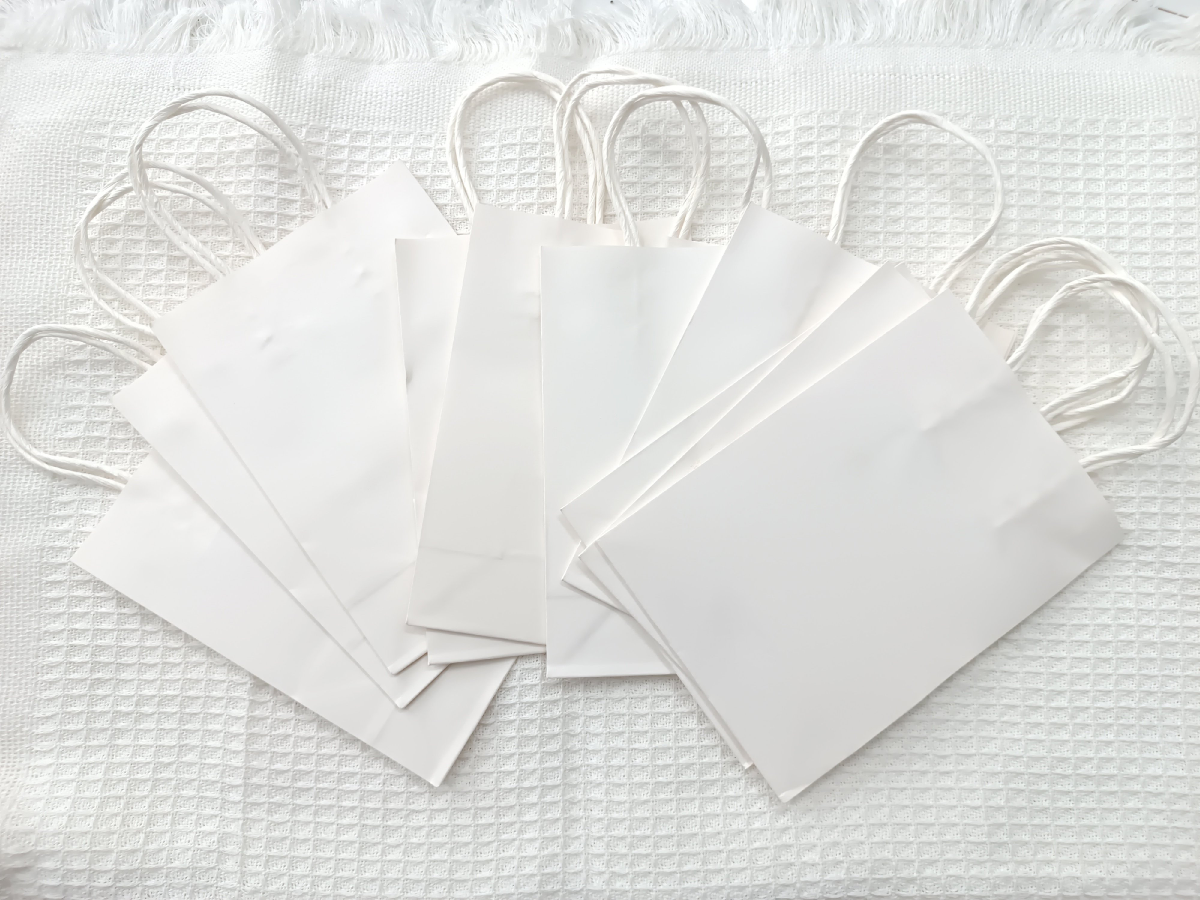 Set 10  Túi Giấy Trắng  size 20.5*15*8cm  RCTG3748