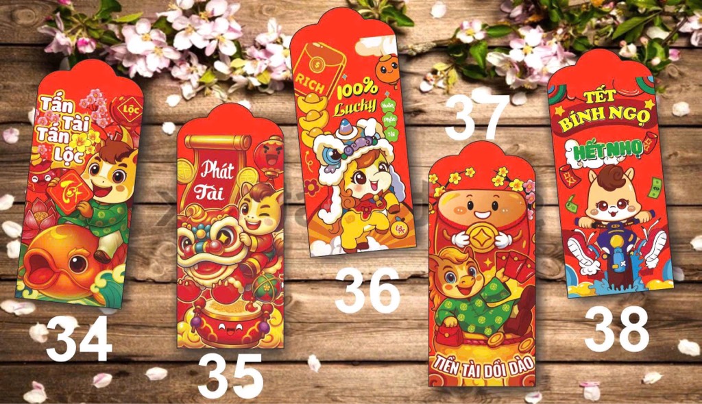 SET Bao Lì Xì Đủ Mẫu ( khoảng 100c)