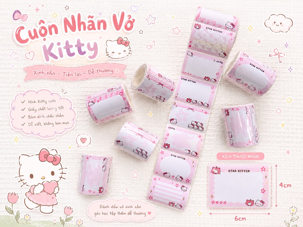 Cuộn Nhãn Vở Kitty RC4076