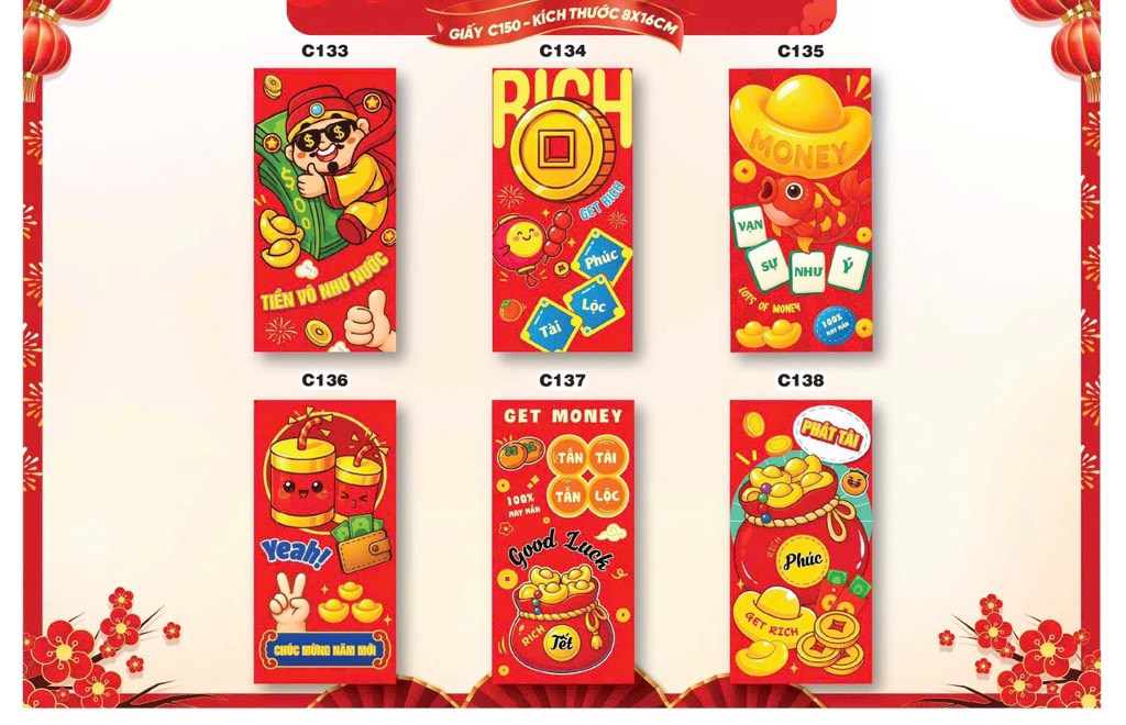 SET Bao Lì Xì Đủ Mẫu ( khoảng 100c)