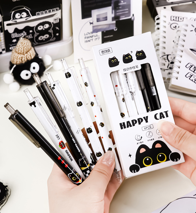 Hộp 6 Bút Đen Mèo RC3768