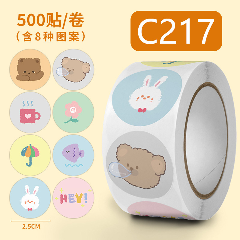 CUỘN 500 STICKER HOẠT HÌNH RC04653