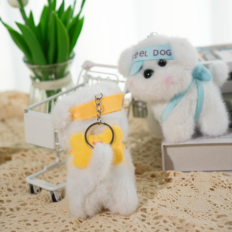 Móc Khóa Bông Chó Trắng RC3217