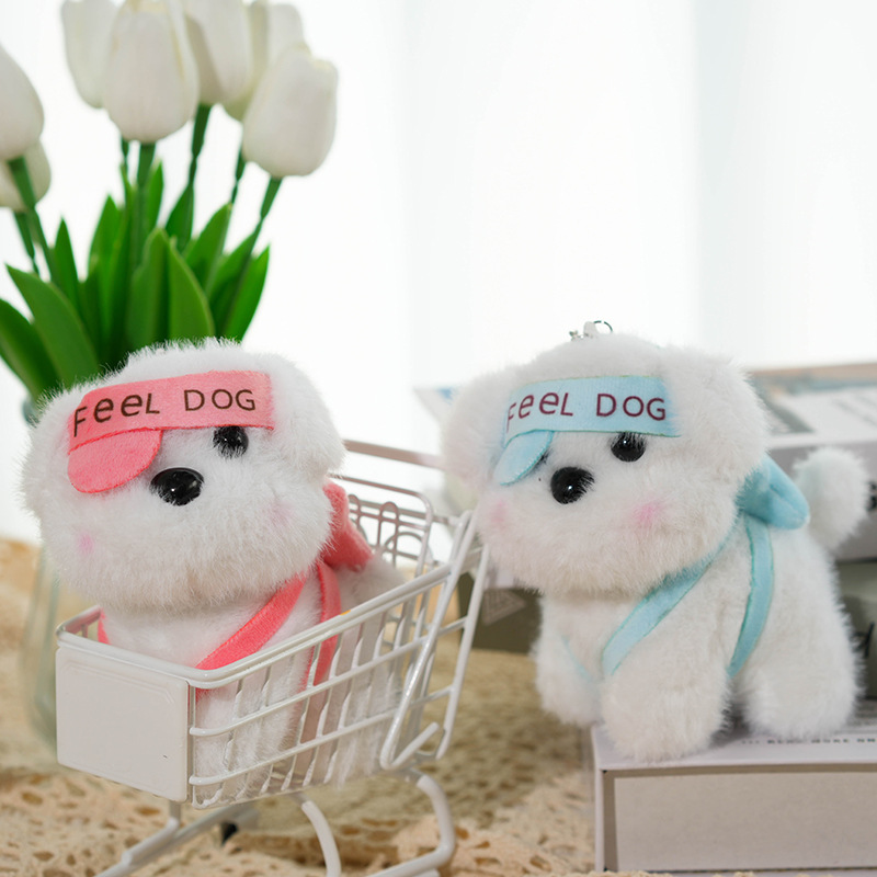 Móc Khóa Bông Chó Trắng RC3217