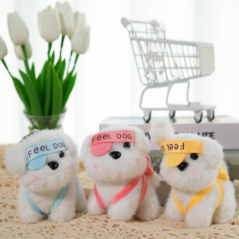 Móc Khóa Bông Chó Trắng RC3217
