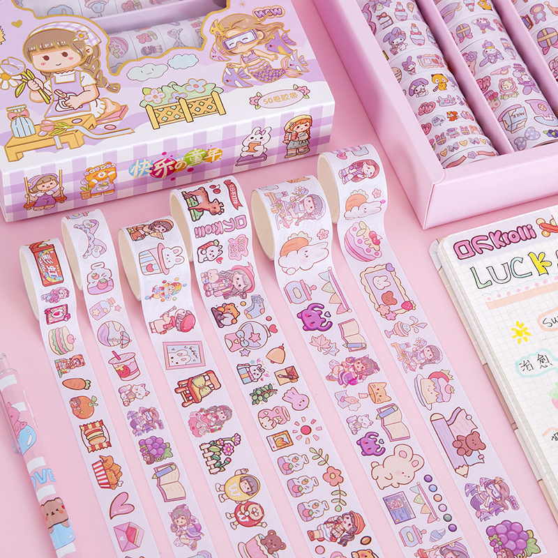 Hộp 50 Cuộn Washi Cute RC2710