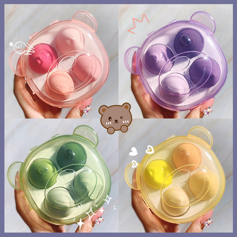 Hộp 4 Bông Mút Trang Điểm Gấu RC03742