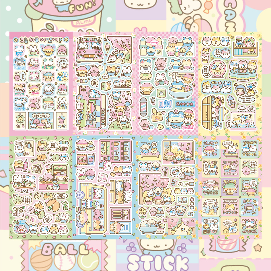 Set 10 Sticker Thú Cute RC3962