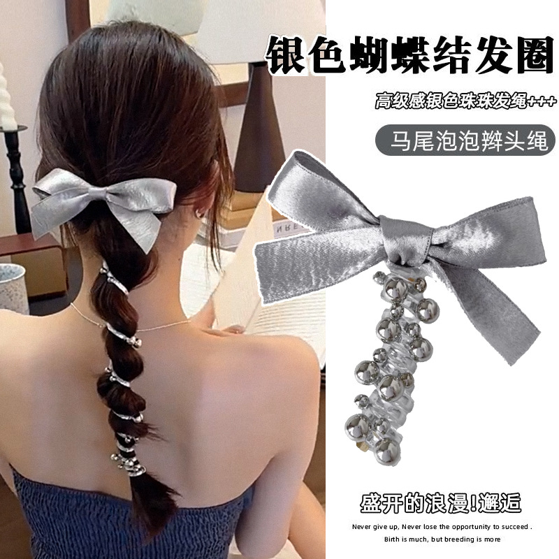 Cột Tóc Nơ Bạc RC596