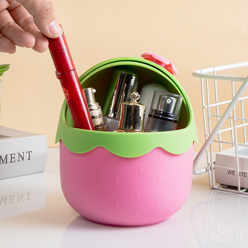 Thùng Rác Để Bàn Dâu Tây NT219