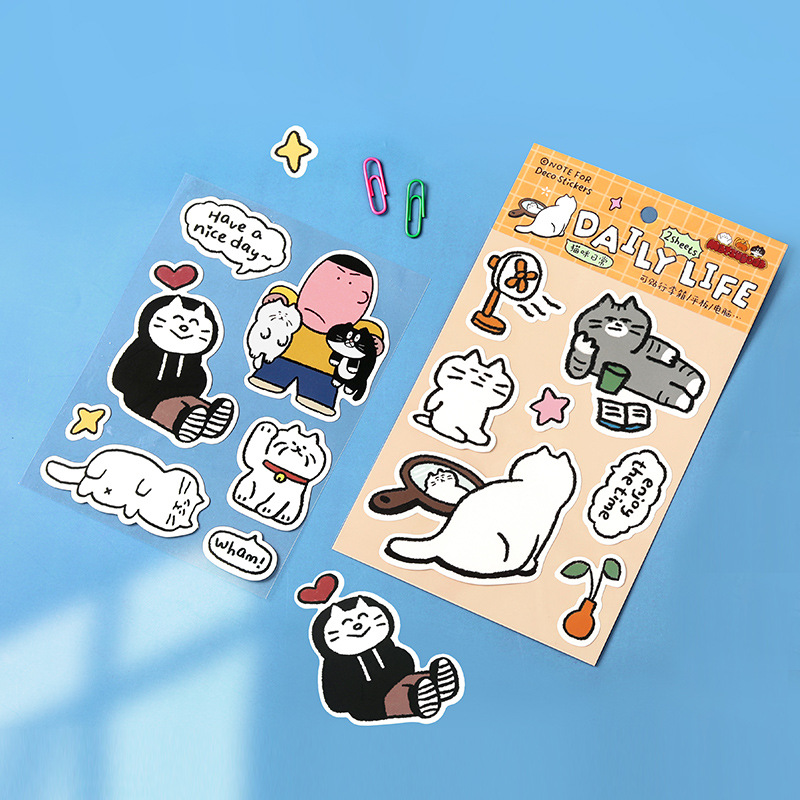 Set 10 Sticker Mèo Hình Vẽ RC3543