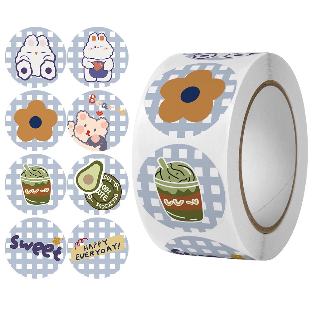 Cuộn 500 Sticker Sọc Xanh RC4497