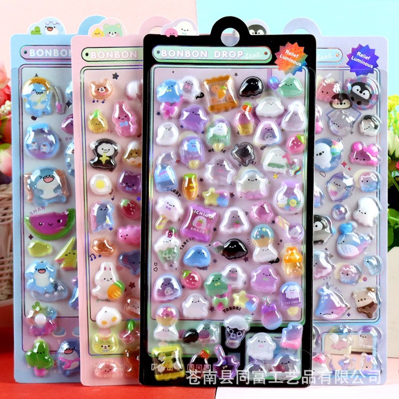 Set 10 Sticker Nổi Hoạt Hình RC789