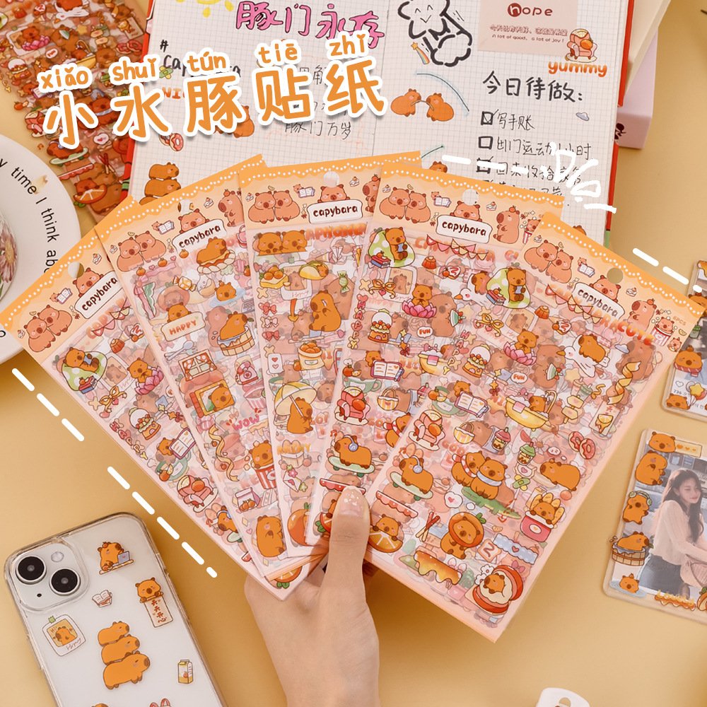 SET 10 Sticker 6 Tấm CapyBara ND0227