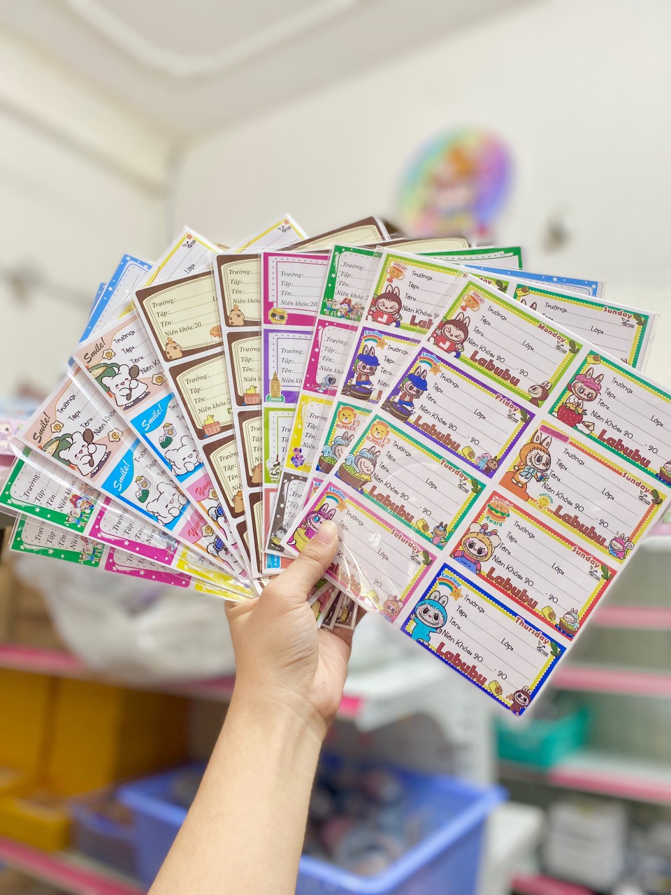 Set 10 Nhãn Vở 8 Ô ND81