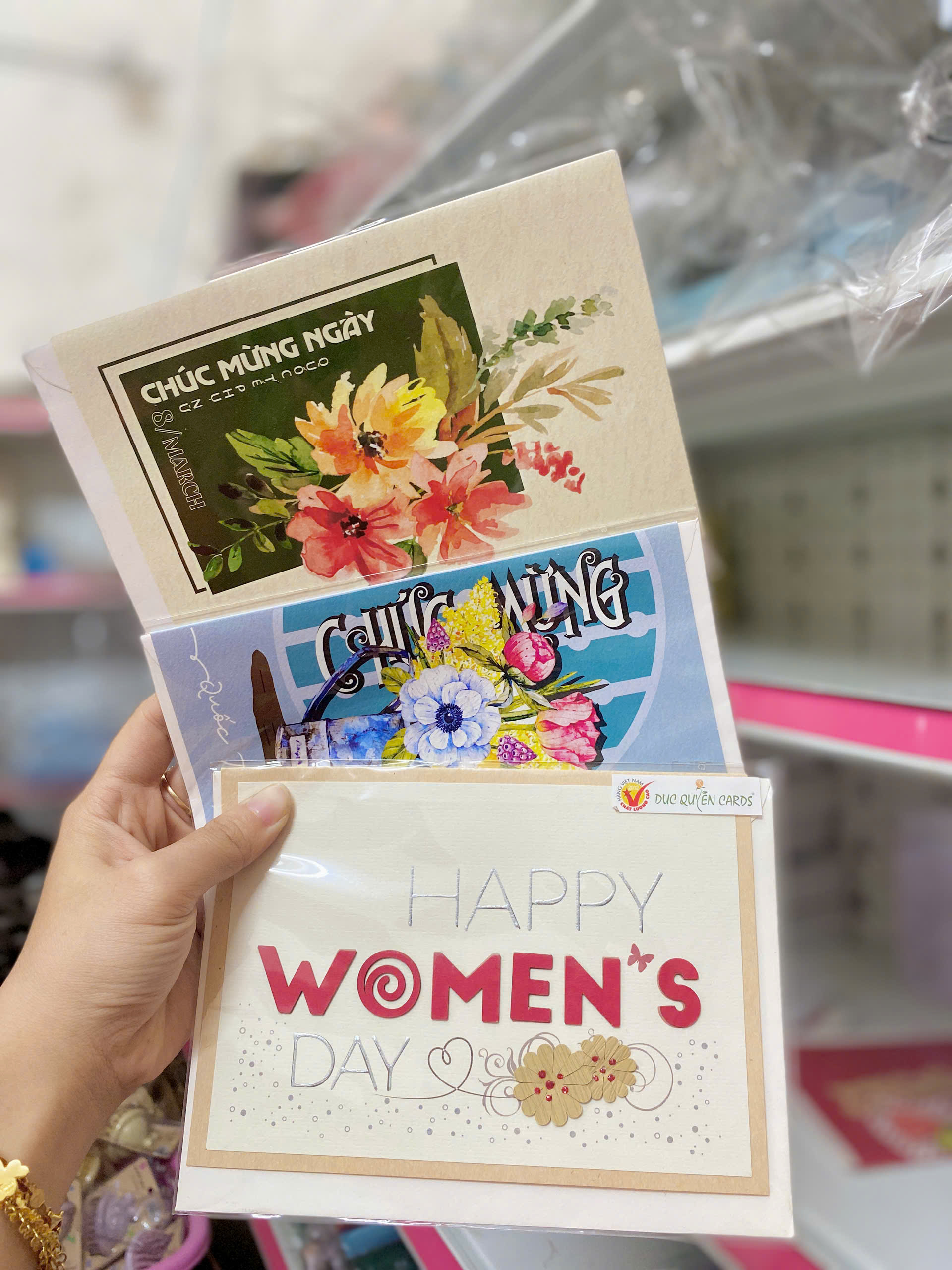 ( SET 10) Thiệp Thủ Công 8/3 Trung ND0125