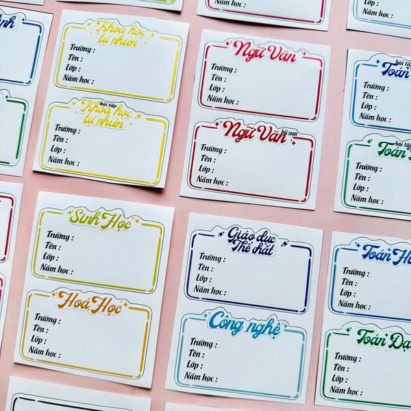 Nhãn Vở ( Bịch 16 Tấm )