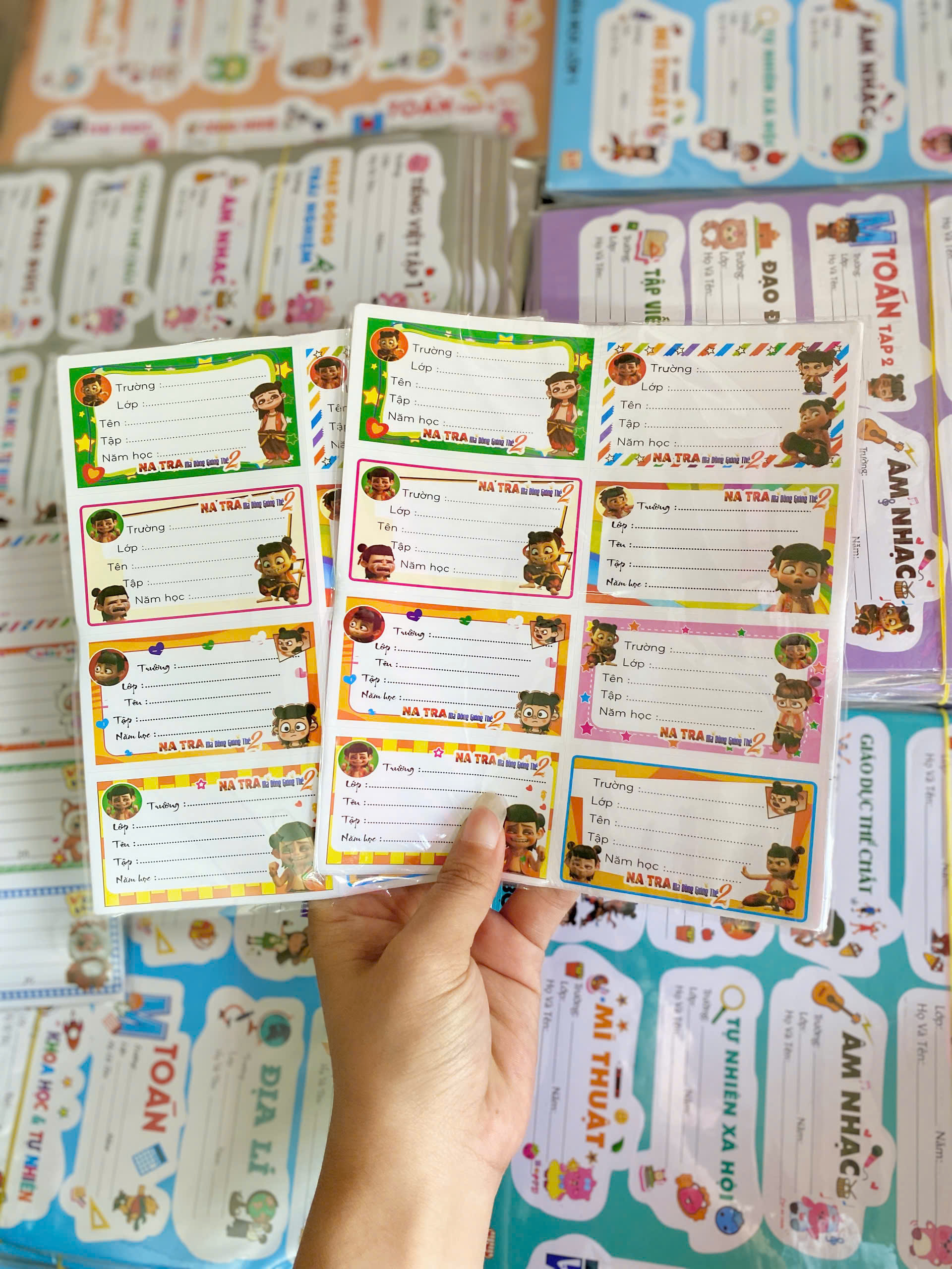 Set 10 Nhãn Vở 8 Ô