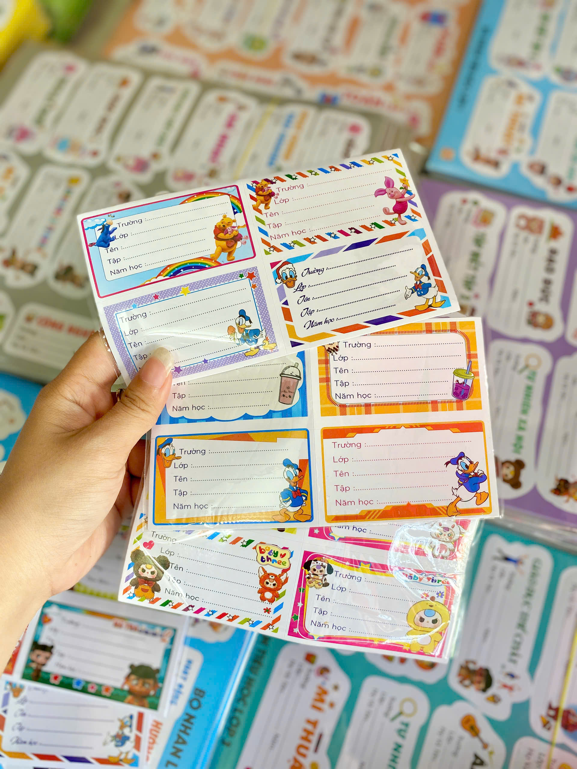 Set 10 Nhãn Vở 4 Ô