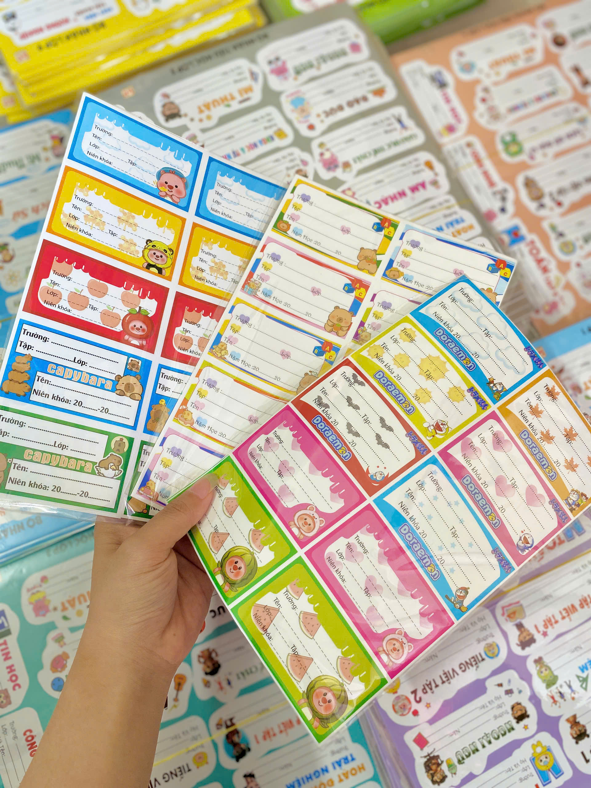 Set 10 Nhãn Vở 8 Ô