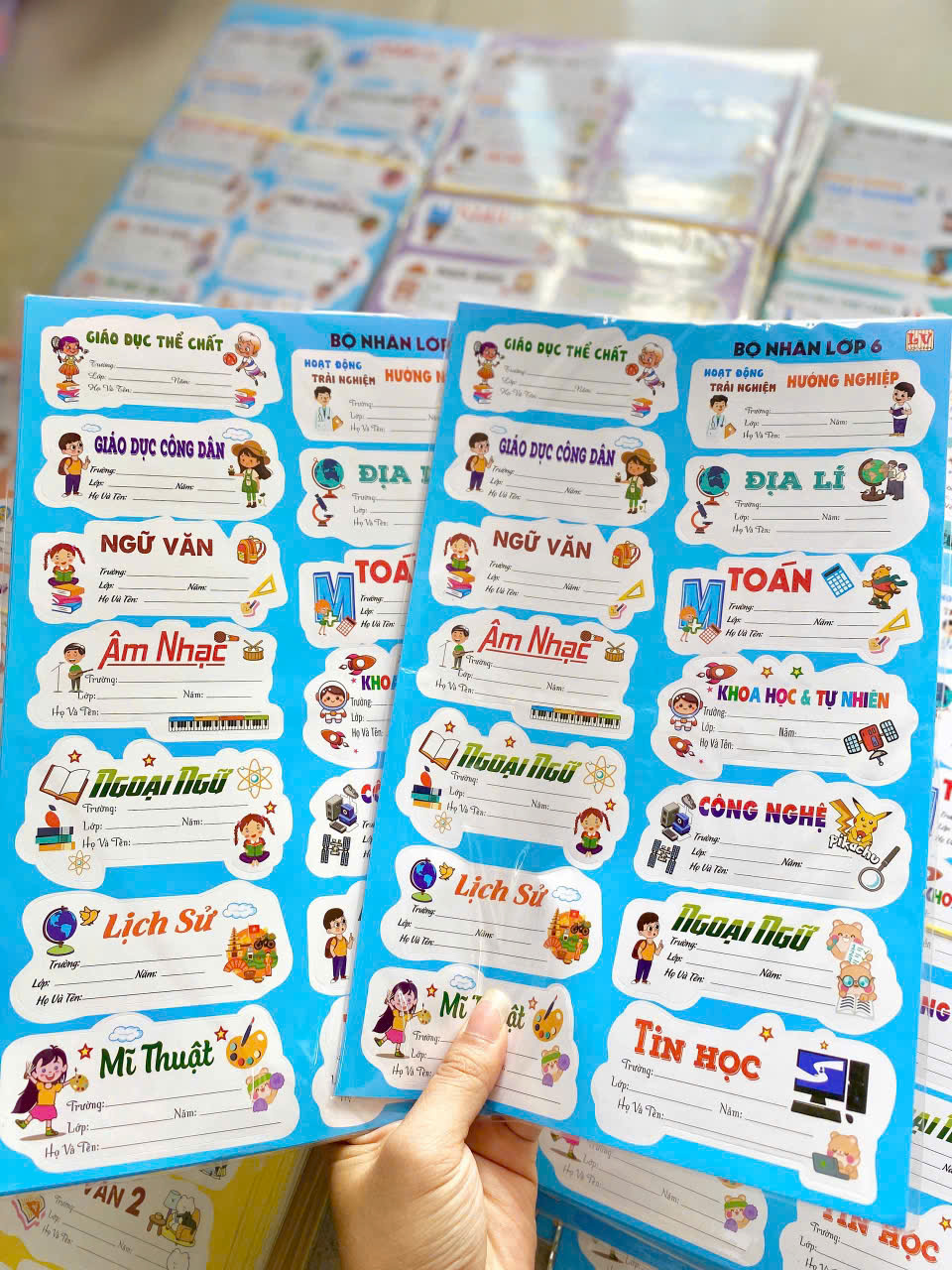 Nhãn Vở Môn Học Theo Lớp 001