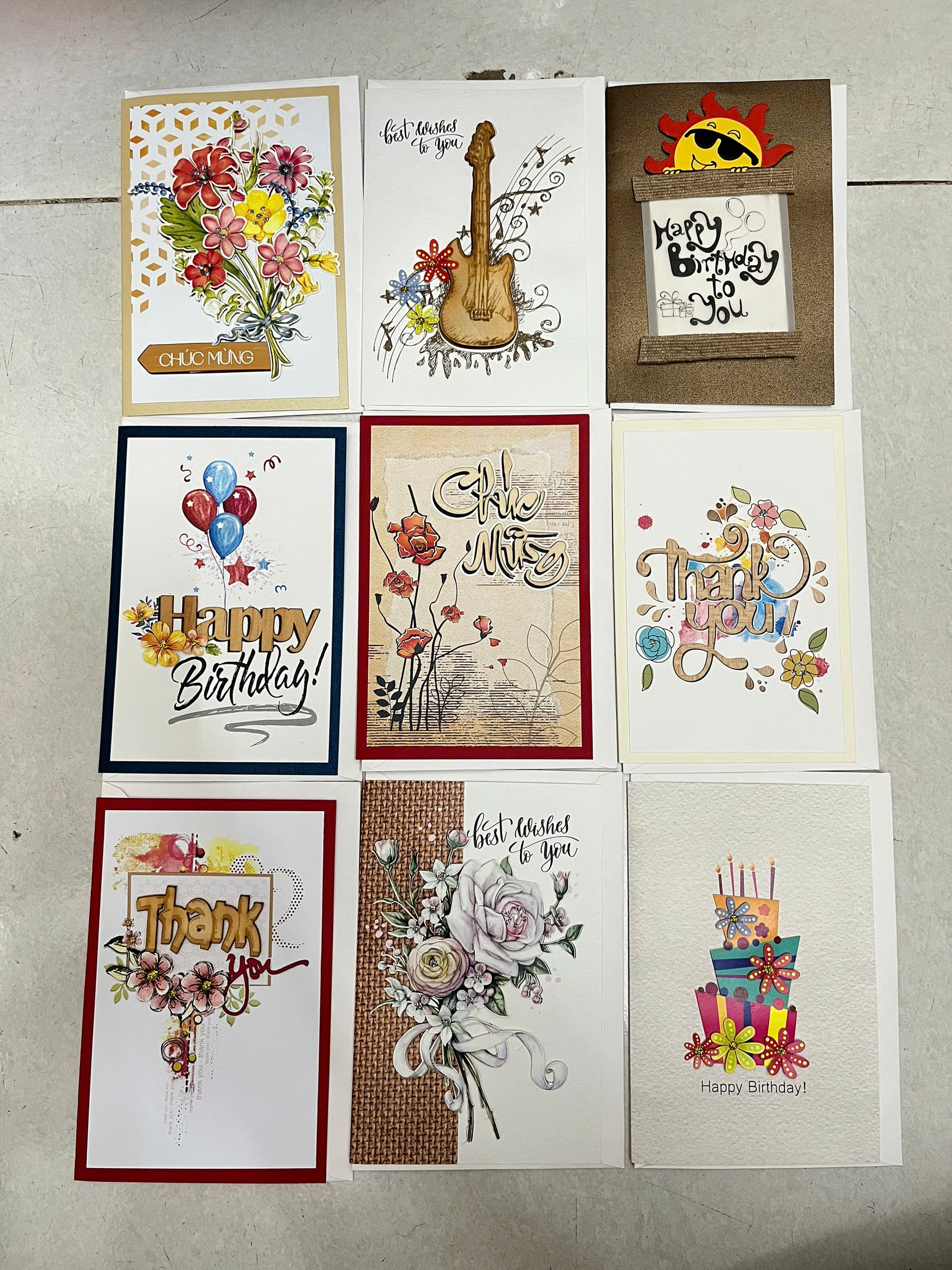 Set 10 Thiệp Thủ Công Sinh Nhật