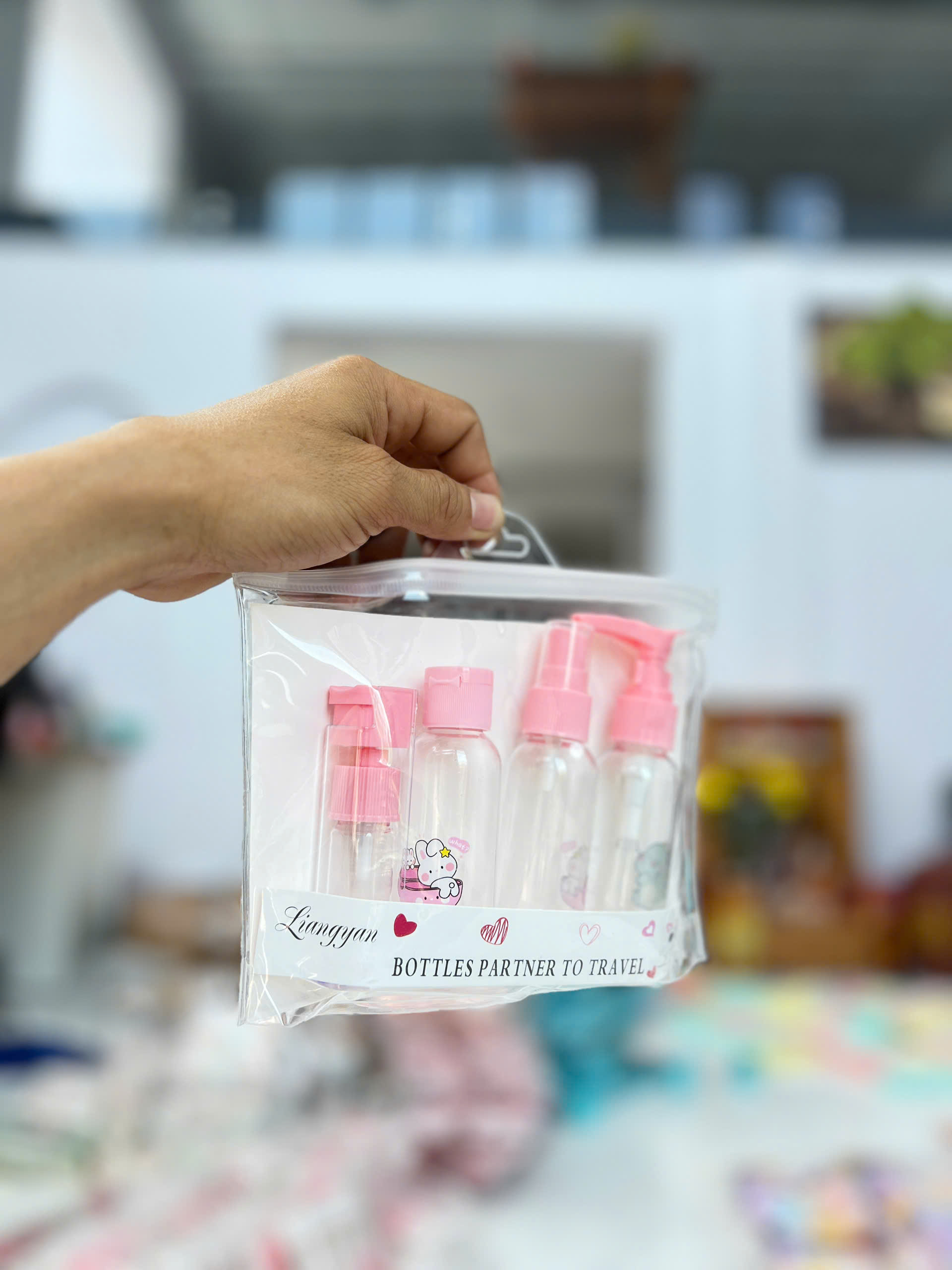 Set 4 Chai Chiết Hồng RC392