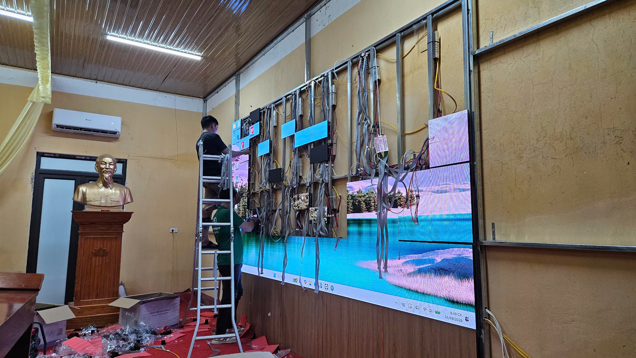 Thi Công Màn Hình LED P2 UBND Xã Lâm Giang – Lào Cai
