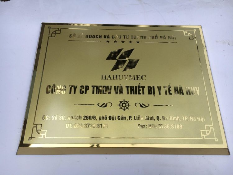 Biển tên doanh nghiệp 14 inox