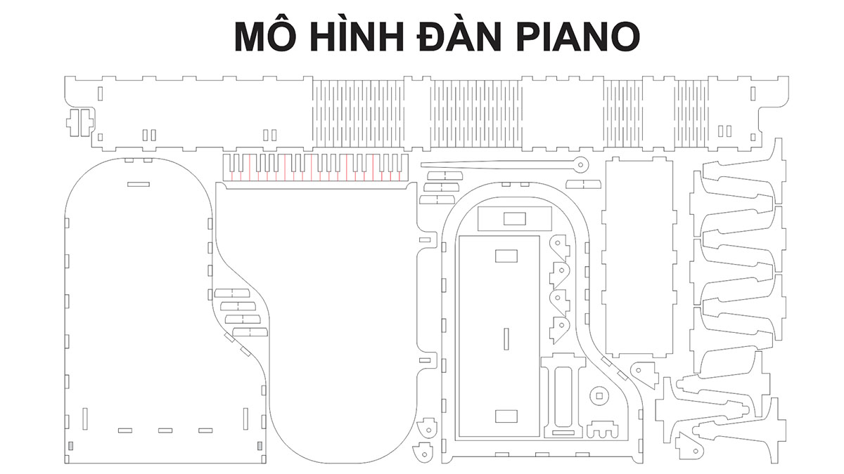 CNC mẫu lắp ghép đàn PIANO